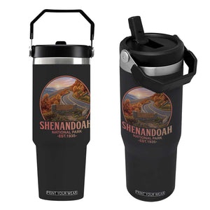 Shenandoah National Park Flip Straw Tumbler Vintage Virginia Mountain Landscape TS14 One Size: 30 oz Black Print Your Wear