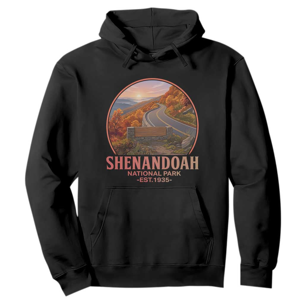 Shenandoah National Park Hoodie Vintage Virginia Mountain Landscape TS14 Black Print Your Wear