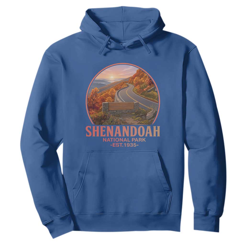 Shenandoah National Park Hoodie Vintage Virginia Mountain Landscape TS14 Royal Blue Print Your Wear