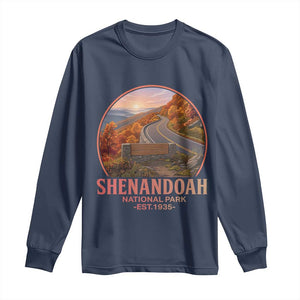 Shenandoah National Park Long Sleeve Shirt Vintage Virginia Mountain Landscape TS14 Navy Print Your Wear