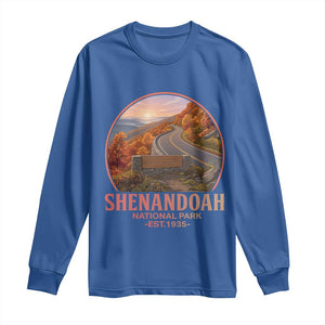 Shenandoah National Park Long Sleeve Shirt Vintage Virginia Mountain Landscape TS14 Royal Blue Print Your Wear