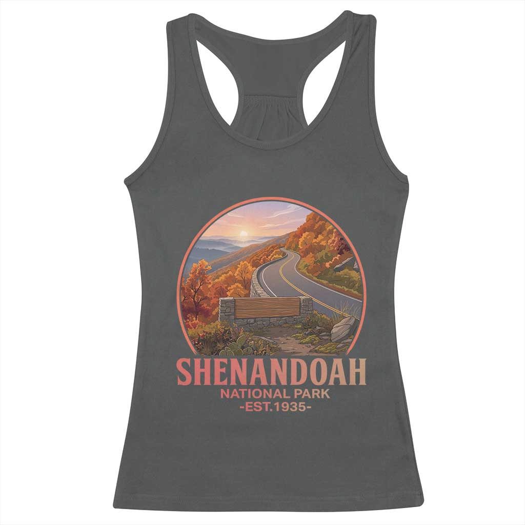 Shenandoah National Park Racerback Tank Top Vintage Virginia Mountain Landscape TS14 Dark Heather Print Your Wear