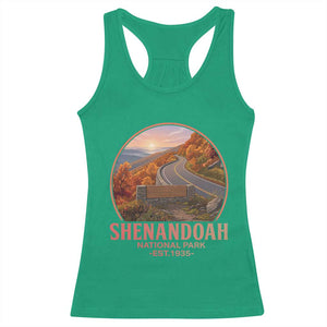 Shenandoah National Park Racerback Tank Top Vintage Virginia Mountain Landscape TS14 Irish Green Print Your Wear