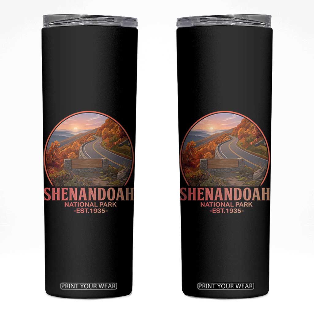 Shenandoah National Park Skinny Tumbler Vintage Virginia Mountain Landscape TS14 Black Print Your Wear