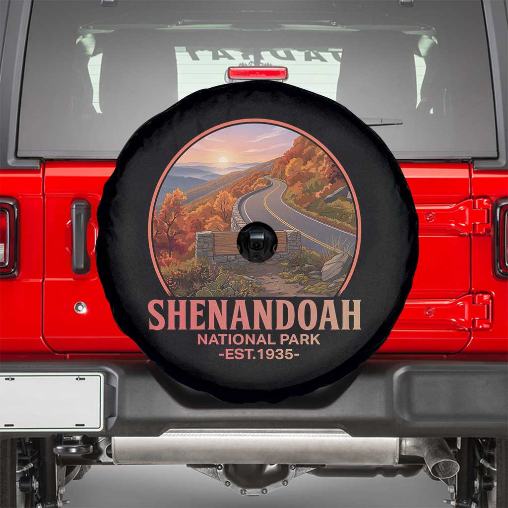 Shenandoah National Park Spare Tire Cover Vintage Virginia Mountain Landscape TS14 Black Print Your Wear