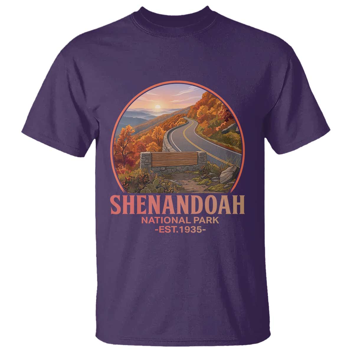 Shenandoah National Park T Shirt Vintage Virginia Mountain Landscape TS14 Purple Print Your Wear