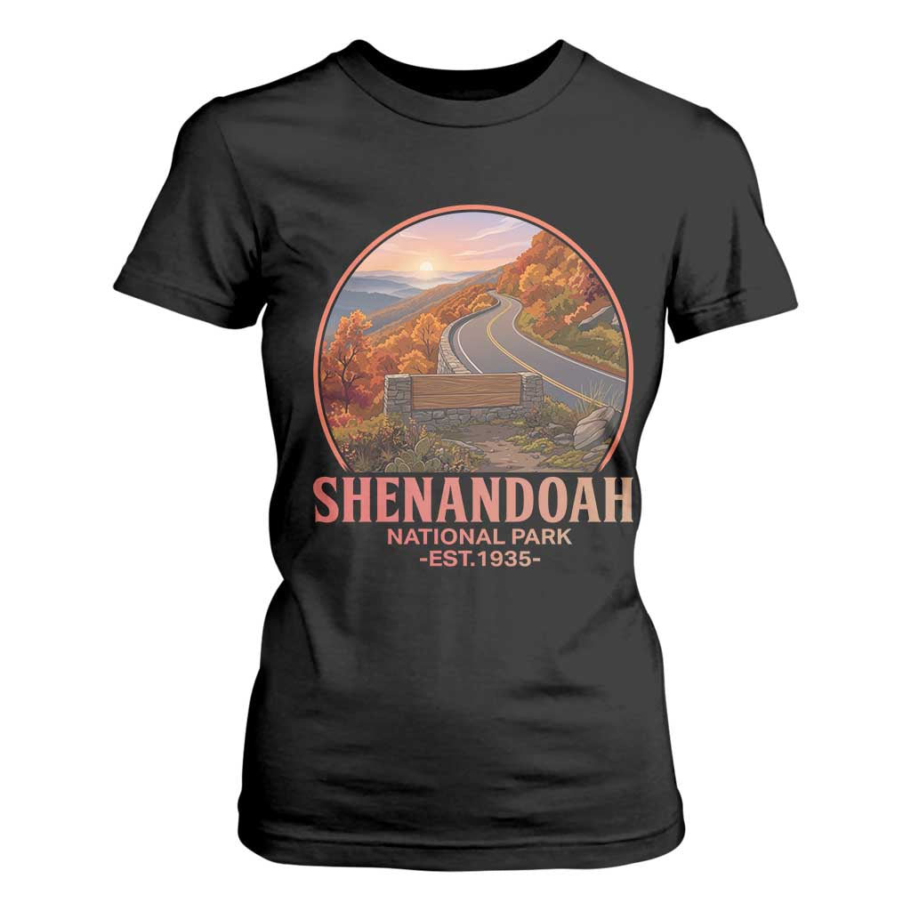 Shenandoah National Park T Shirt For Women Vintage Virginia Mountain Landscape TS14 Black Print Your Wear