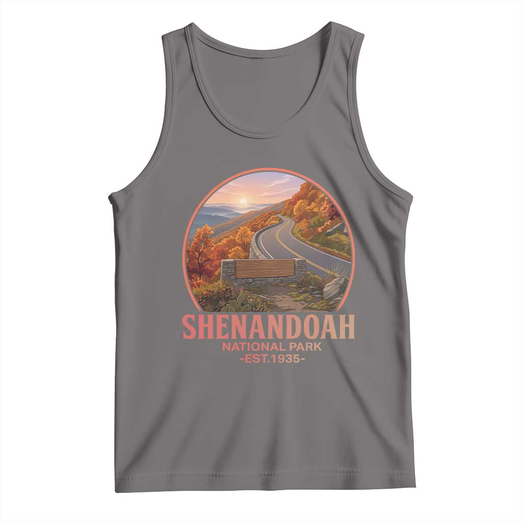 Shenandoah National Park Tank Top Vintage Virginia Mountain Landscape TS14 Deep Heather Print Your Wear