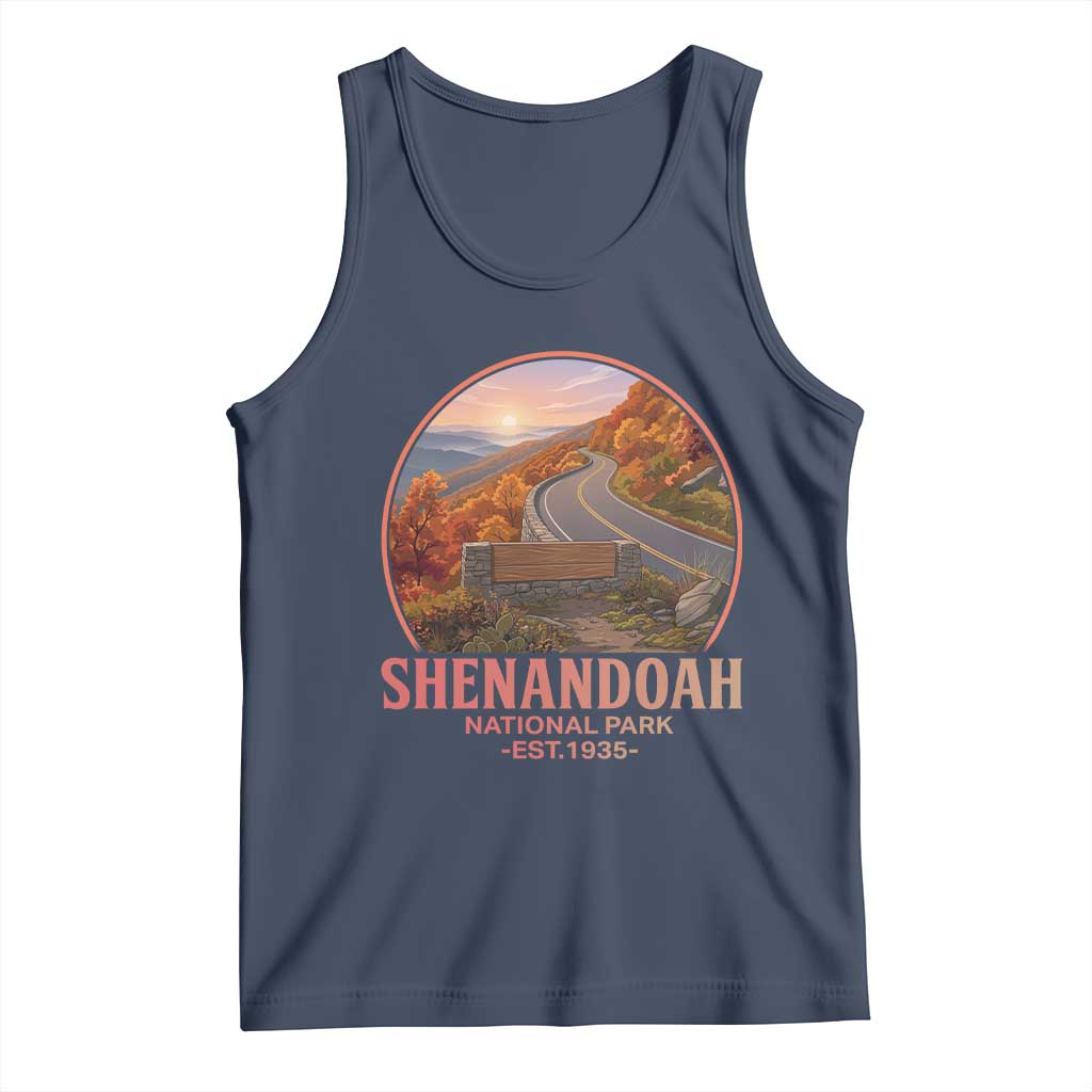 Shenandoah National Park Tank Top Vintage Virginia Mountain Landscape TS14 Navy Print Your Wear