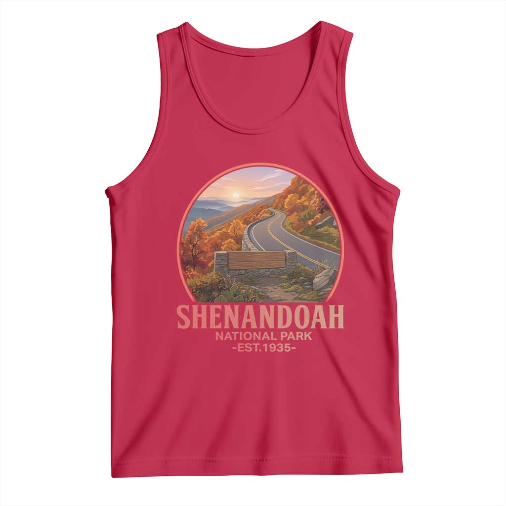 Shenandoah National Park Tank Top Vintage Virginia Mountain Landscape TS14 Red Print Your Wear