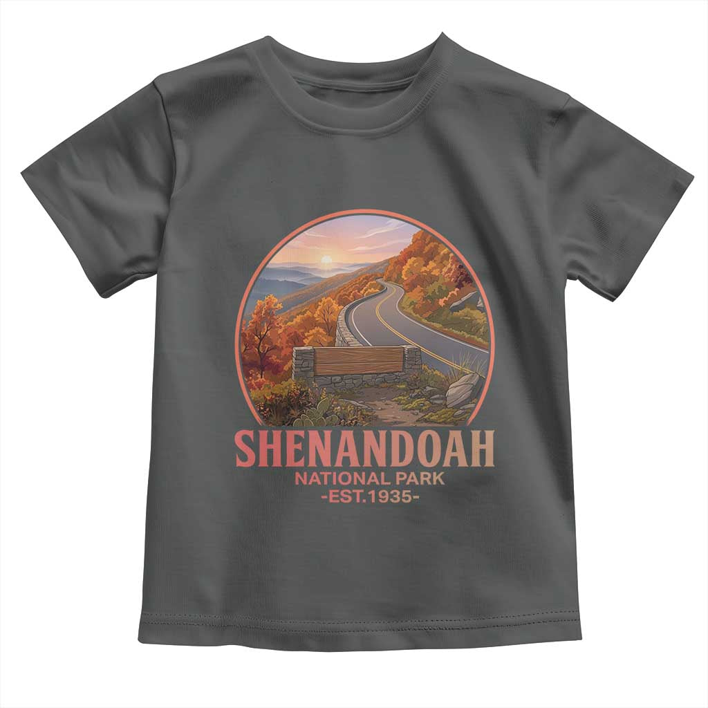 Shenandoah National Park Toddler T Shirt Vintage Virginia Mountain Landscape TS14 Dark Heather Print Your Wear