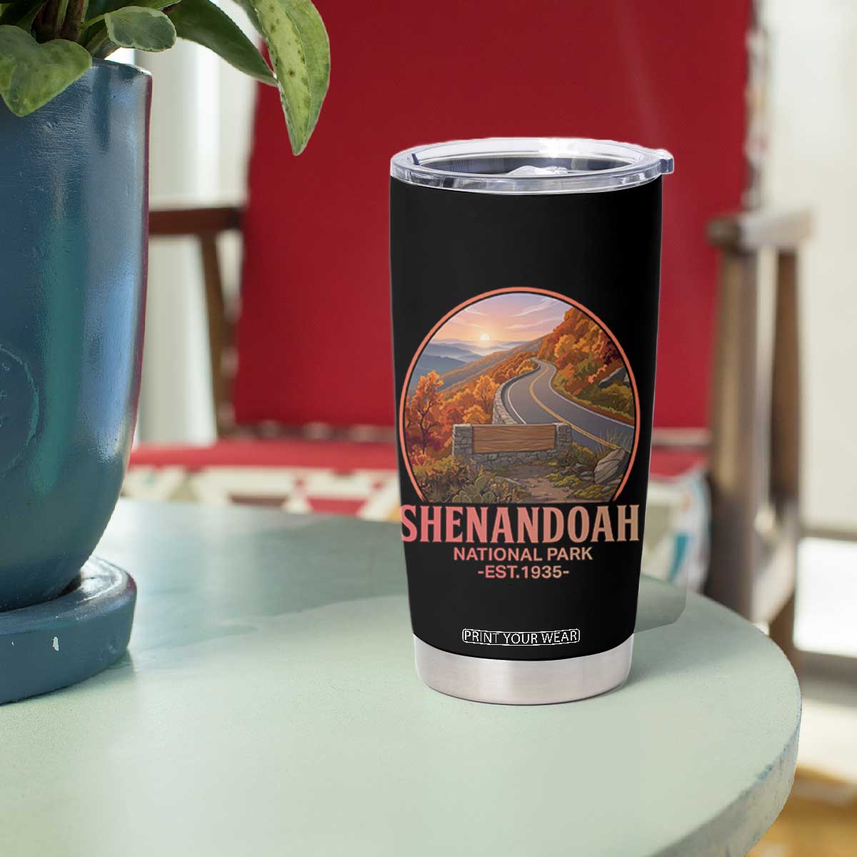 Shenandoah National Park Tumbler Cup Vintage Virginia Mountain Landscape TS14 Print Your Wear