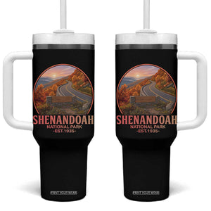Shenandoah National Park Tumbler With Handle Vintage Virginia Mountain Landscape TS14 One Size: 40 oz Black Print Your Wear