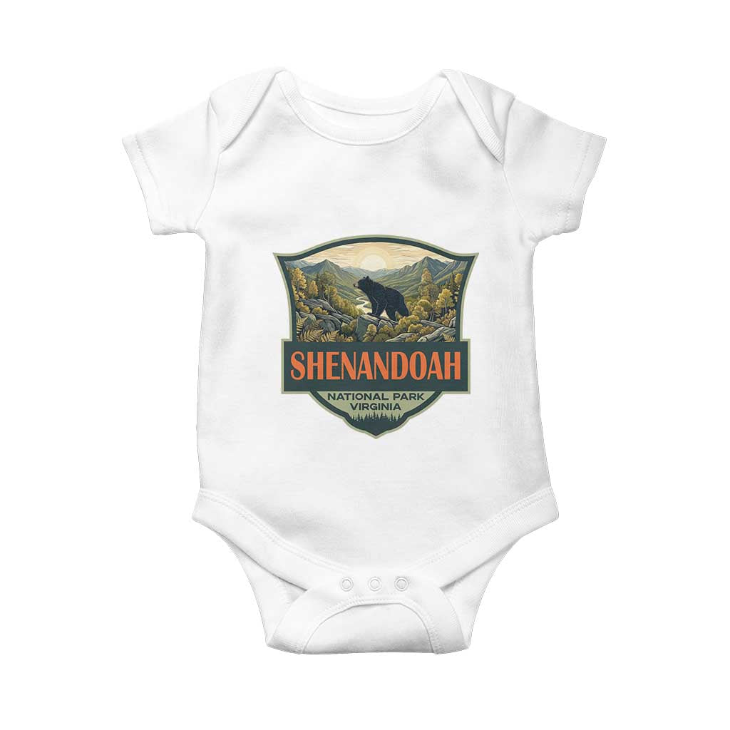 Shenandoah National Park Baby Onesie Virginia Black Bear Mountain TS14 White Print Your Wear