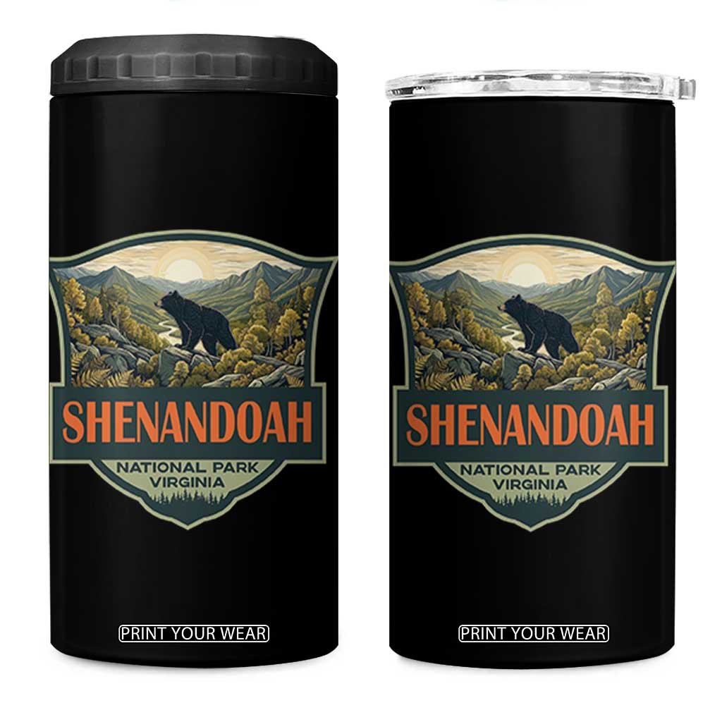 Shenandoah National Park 4 in 1 Can Cooler Tumbler Virginia Black Bear Mountain TS14 One Size: 16 oz Black Print Your Wear