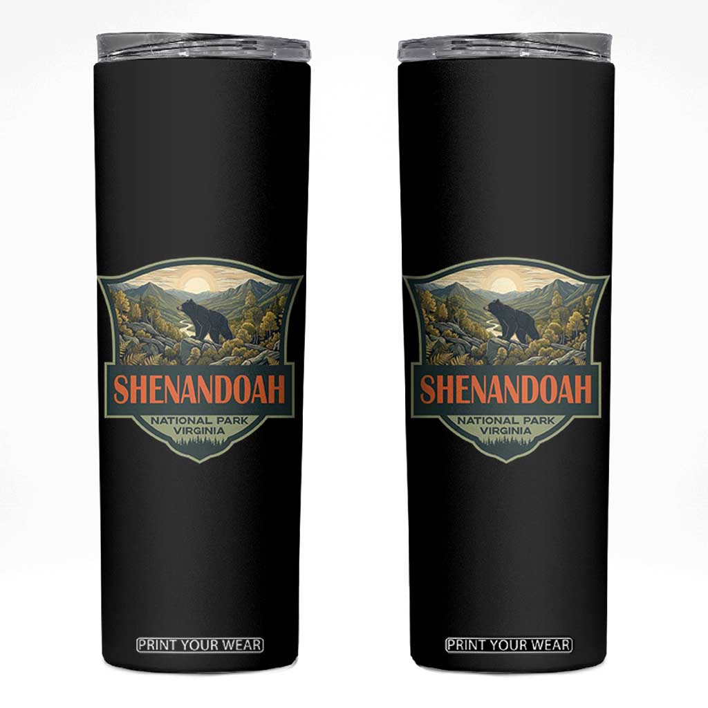 Shenandoah National Park Skinny Tumbler Virginia Black Bear Mountain TS14 Black Print Your Wear