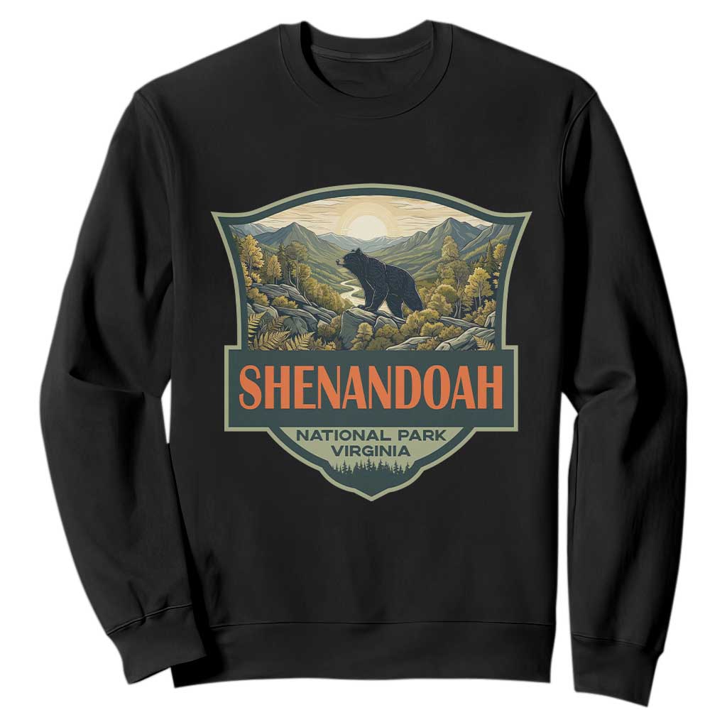 Shenandoah National Park Sweatshirt Virginia Black Bear Mountain TS14 Black Print Your Wear