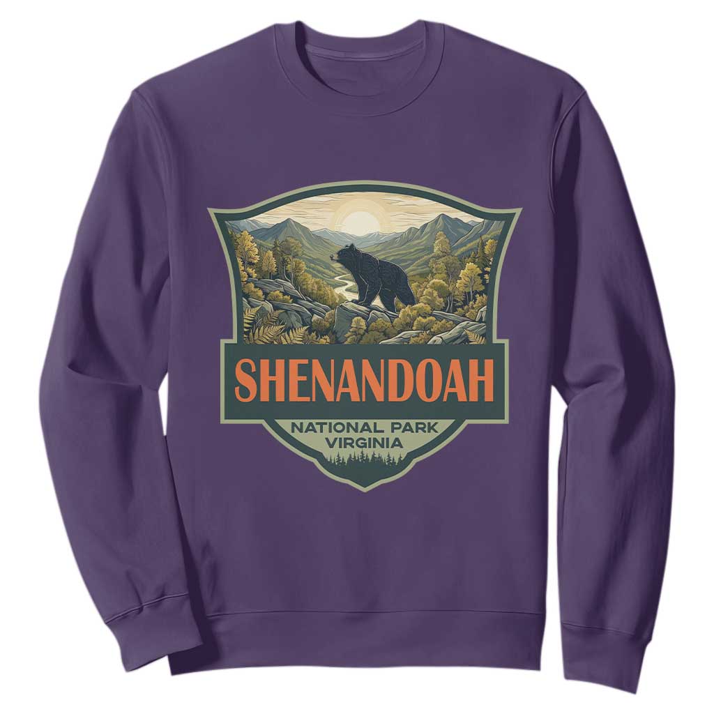 Shenandoah National Park Sweatshirt Virginia Black Bear Mountain TS14 Purple Print Your Wear