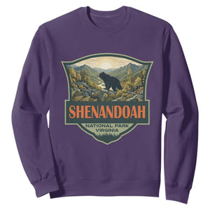 Shenandoah National Park Sweatshirt Virginia Black Bear Mountain TS14 Purple Print Your Wear