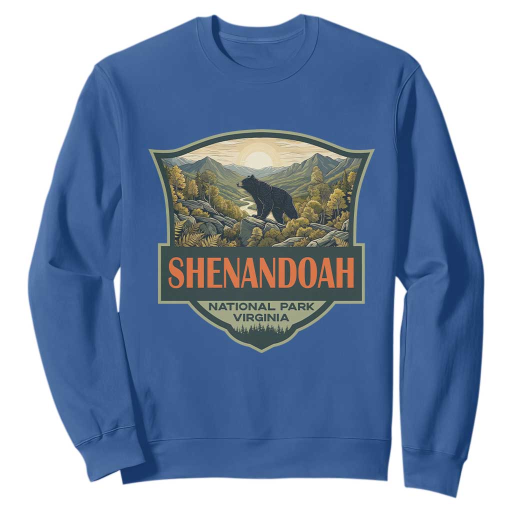 Shenandoah National Park Sweatshirt Virginia Black Bear Mountain TS14 Royal Blue Print Your Wear