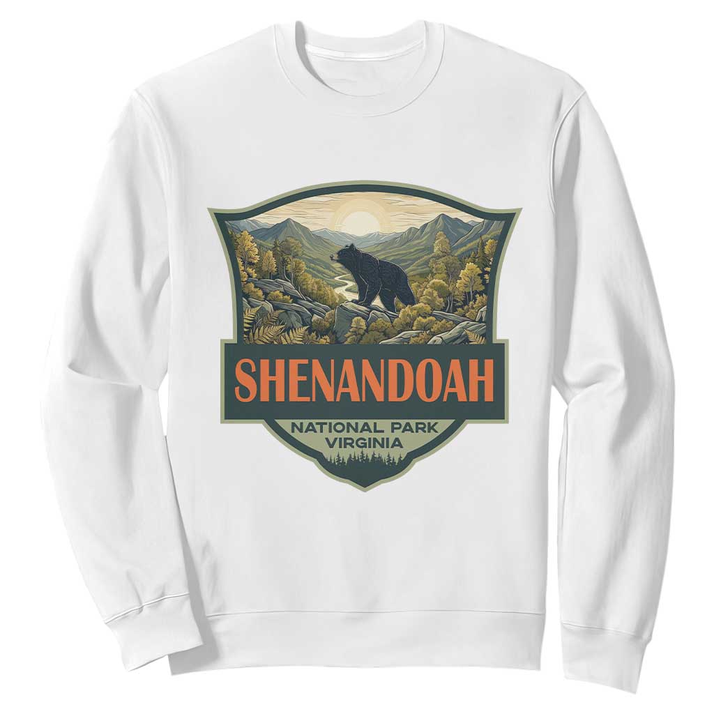 Shenandoah National Park Sweatshirt Virginia Black Bear Mountain TS14 White Print Your Wear