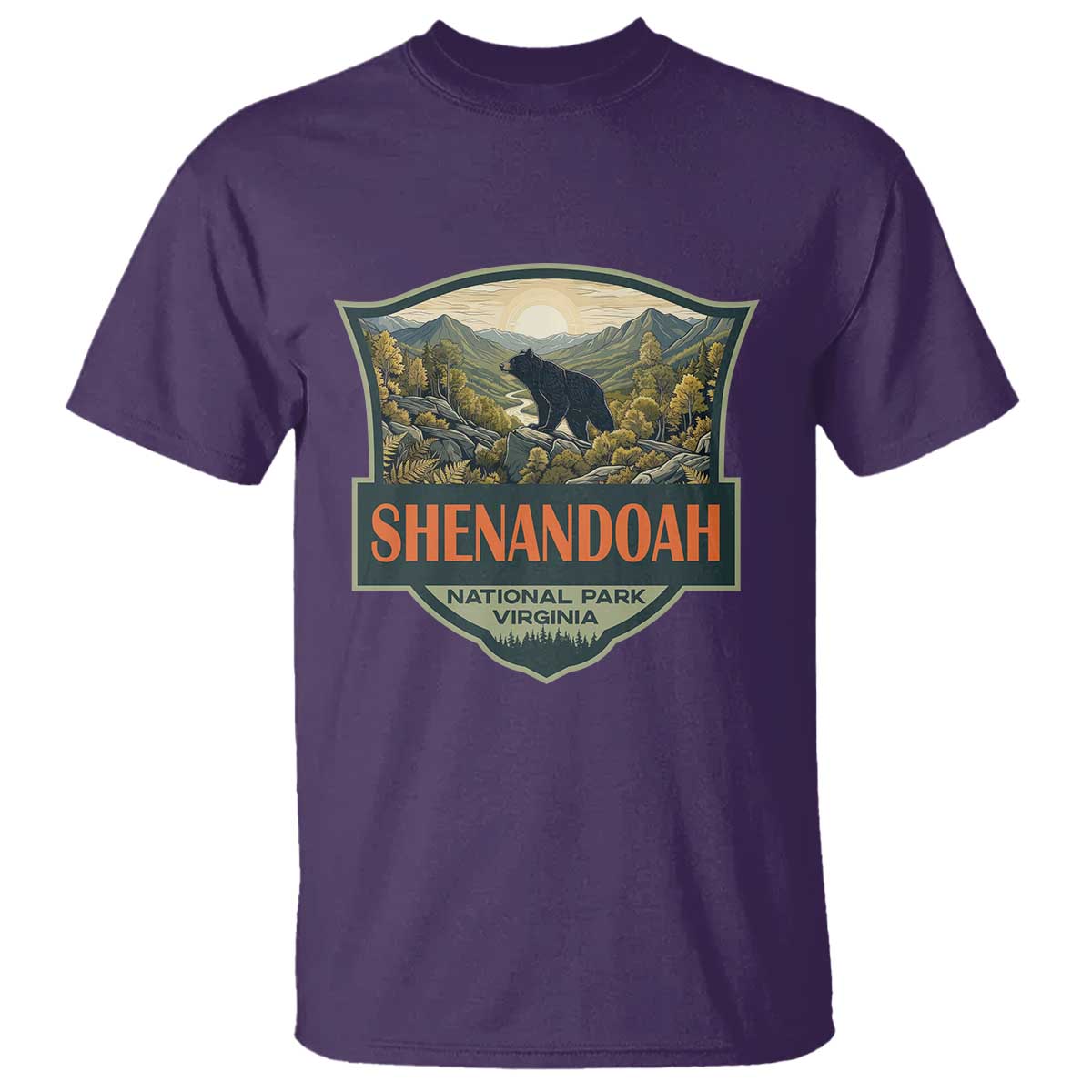 Shenandoah National Park T Shirt Virginia Black Bear Mountain TS14 Purple Print Your Wear