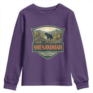 Shenandoah National Park Youth Sweatshirt Virginia Black Bear Mountain TS14 Purple Print Your Wear