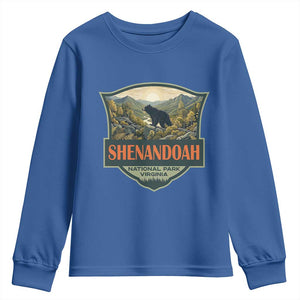 Shenandoah National Park Youth Sweatshirt Virginia Black Bear Mountain TS14 Royal Blue Print Your Wear