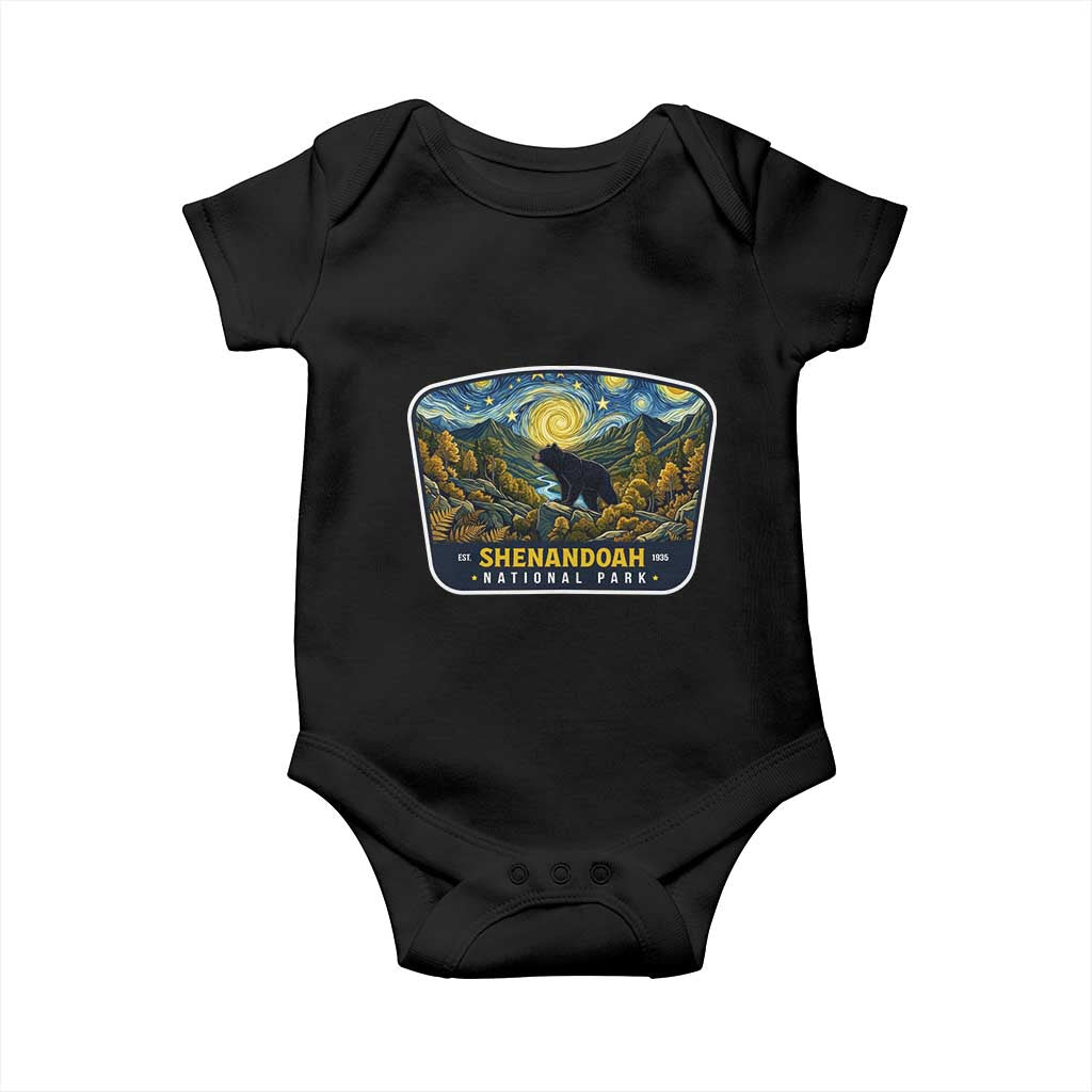 Shenandoah National Park Baby Onesie Starry Night Virginia Bear Mountain TS14 Black Print Your Wear