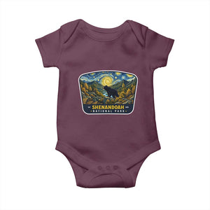 Shenandoah National Park Baby Onesie Starry Night Virginia Bear Mountain TS14 Maroon Print Your Wear