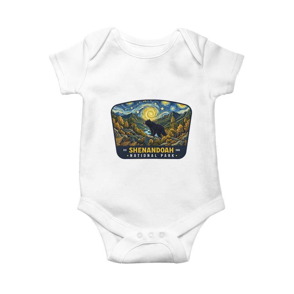 Shenandoah National Park Baby Onesie Starry Night Virginia Bear Mountain TS14 White Print Your Wear