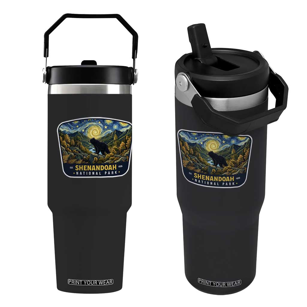 Shenandoah National Park Flip Straw Tumbler Starry Night Virginia Bear Mountain TS14 One Size: 30 oz Black Print Your Wear