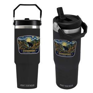 Shenandoah National Park Flip Straw Tumbler Starry Night Virginia Bear Mountain TS14 One Size: 30 oz Black Print Your Wear