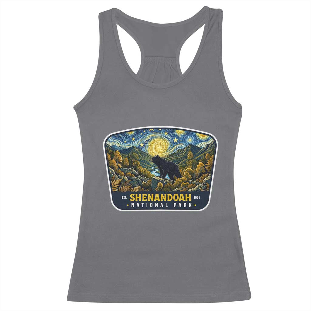 Shenandoah National Park Racerback Tank Top Starry Night Virginia Bear Mountain TS14 Charcoal Print Your Wear