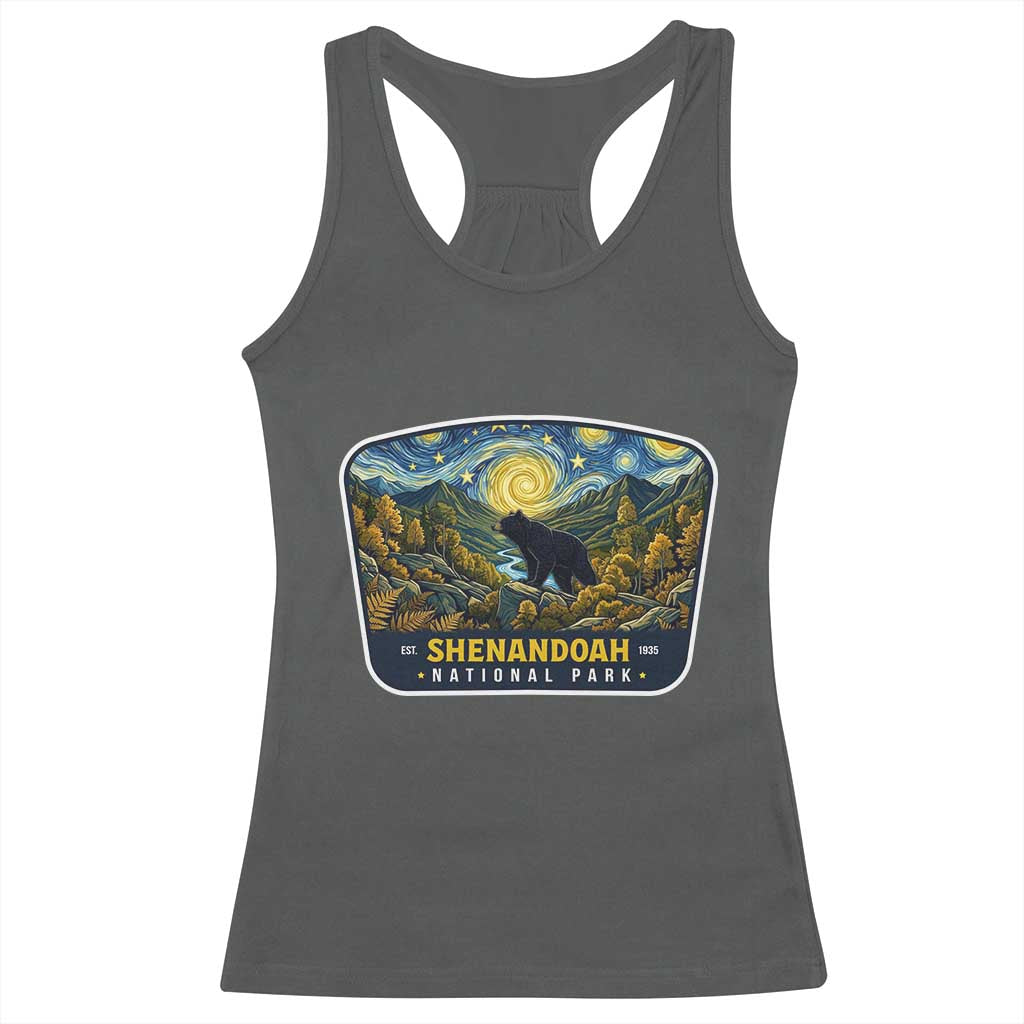 Shenandoah National Park Racerback Tank Top Starry Night Virginia Bear Mountain TS14 Dark Heather Print Your Wear