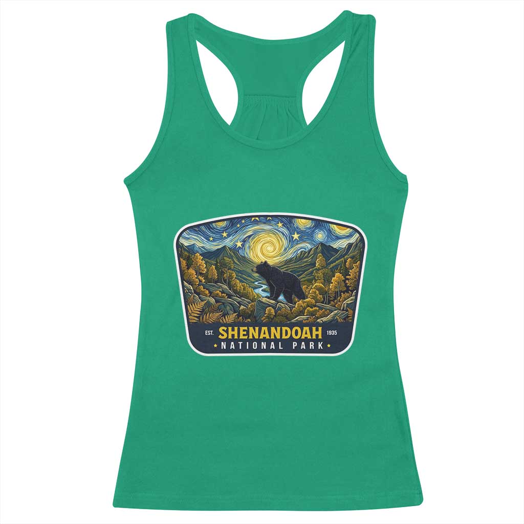 Shenandoah National Park Racerback Tank Top Starry Night Virginia Bear Mountain TS14 Irish Green Print Your Wear