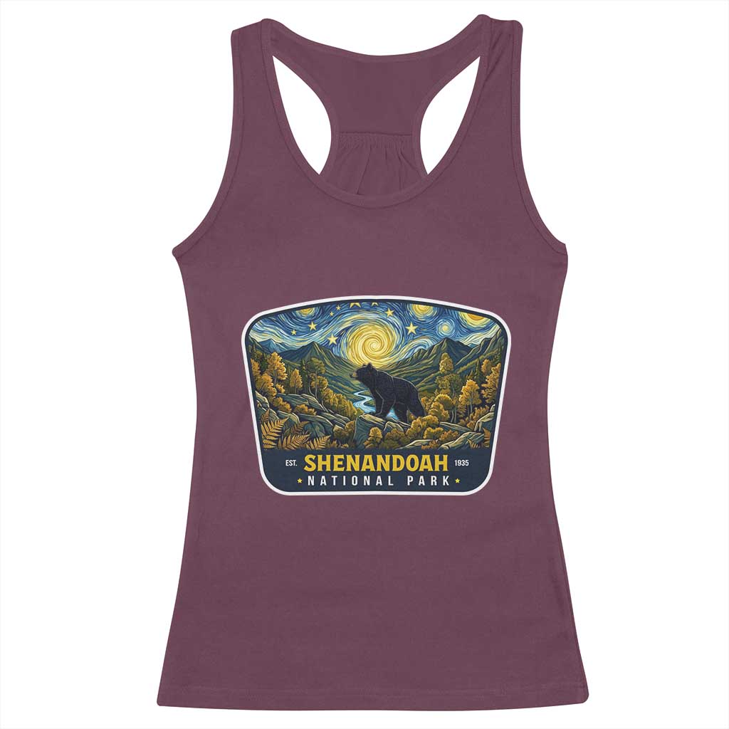 Shenandoah National Park Racerback Tank Top Starry Night Virginia Bear Mountain TS14 Maroon Print Your Wear
