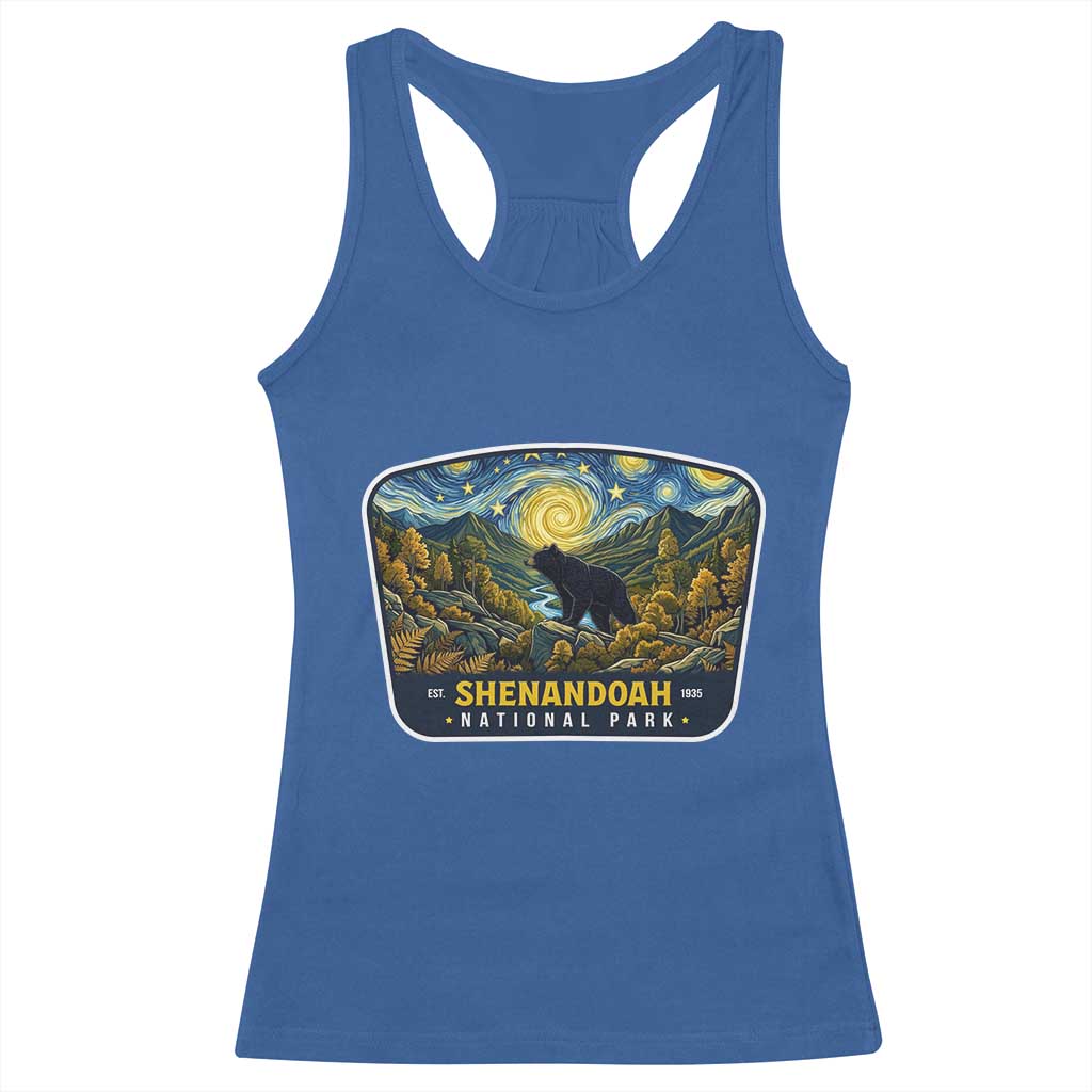 Shenandoah National Park Racerback Tank Top Starry Night Virginia Bear Mountain TS14 Royal Blue Print Your Wear