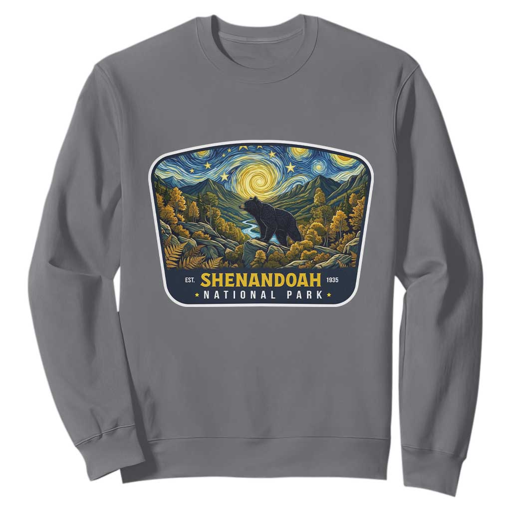 Shenandoah National Park Sweatshirt Starry Night Virginia Bear Mountain TS14 Charcoal Print Your Wear
