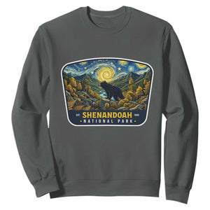 Shenandoah National Park Sweatshirt Starry Night Virginia Bear Mountain TS14 Dark Heather Print Your Wear