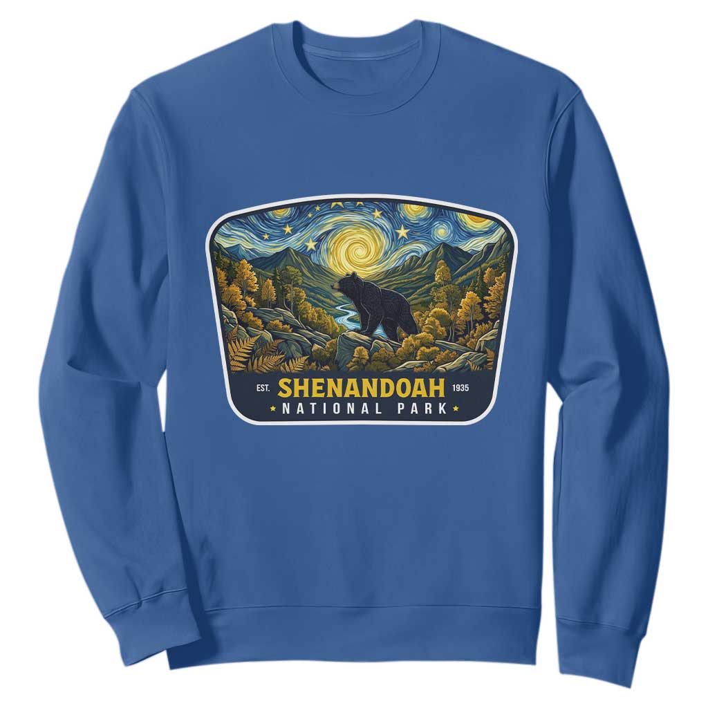 Shenandoah National Park Sweatshirt Starry Night Virginia Bear Mountain TS14 Royal Blue Print Your Wear