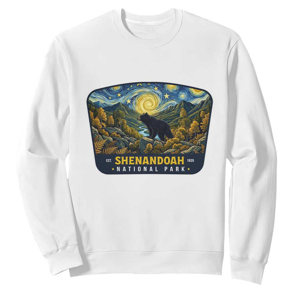 Shenandoah National Park Sweatshirt Starry Night Virginia Bear Mountain TS14 White Print Your Wear
