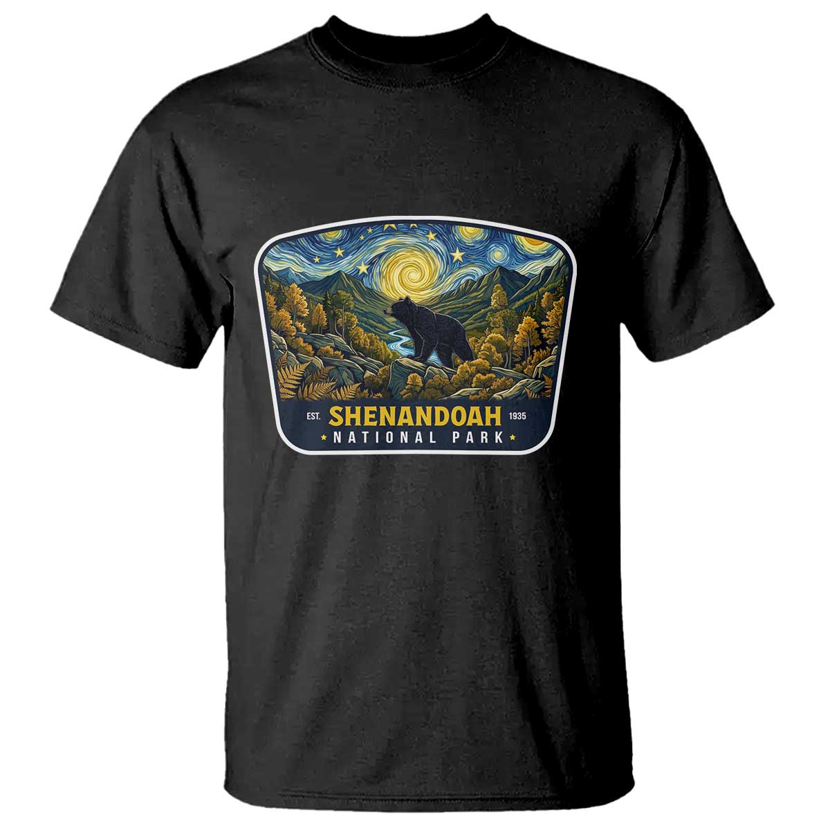 Shenandoah National Park T Shirt Starry Night Virginia Bear Mountain TS14 Black Print Your Wear