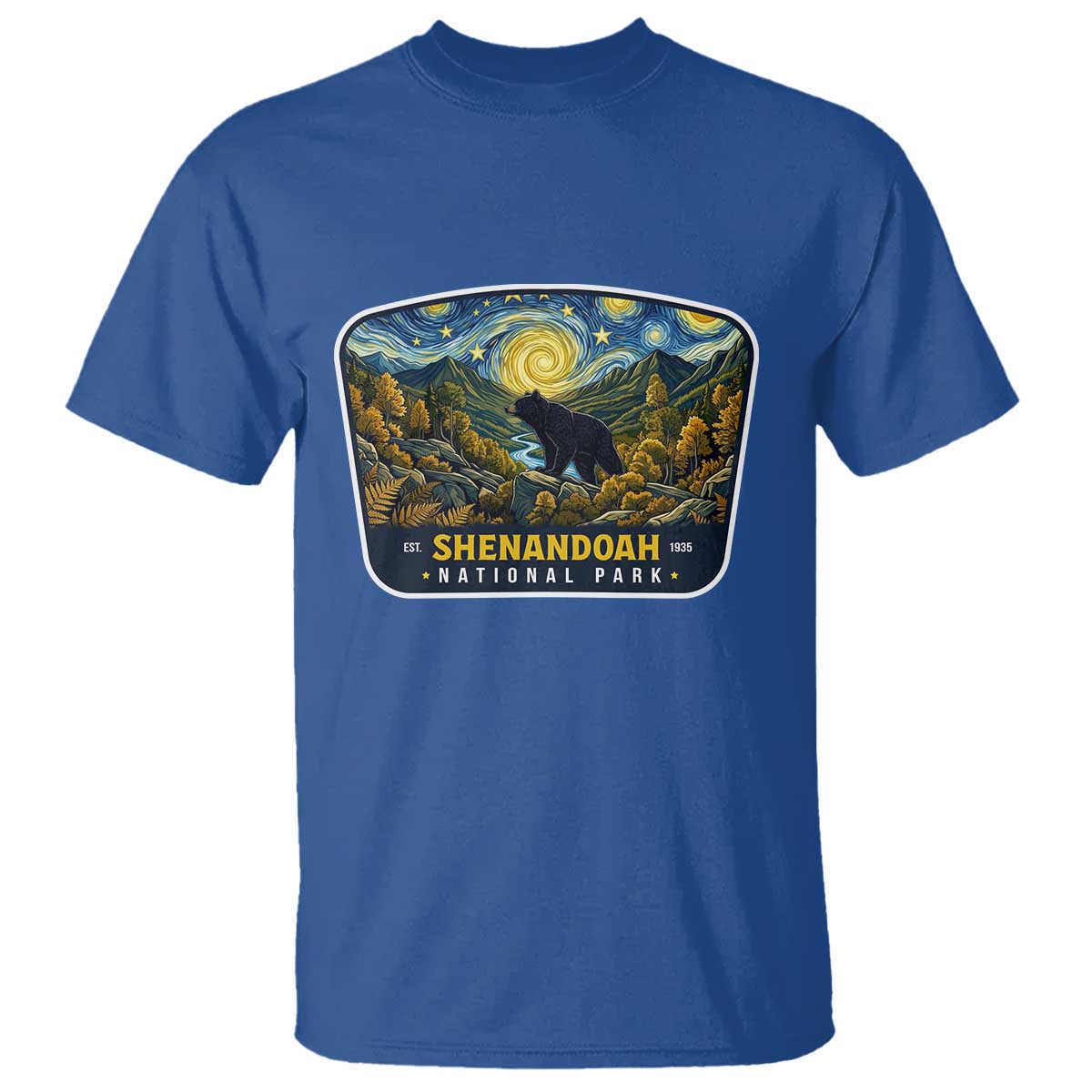 Shenandoah National Park T Shirt Starry Night Virginia Bear Mountain TS14 Royal Blue Print Your Wear