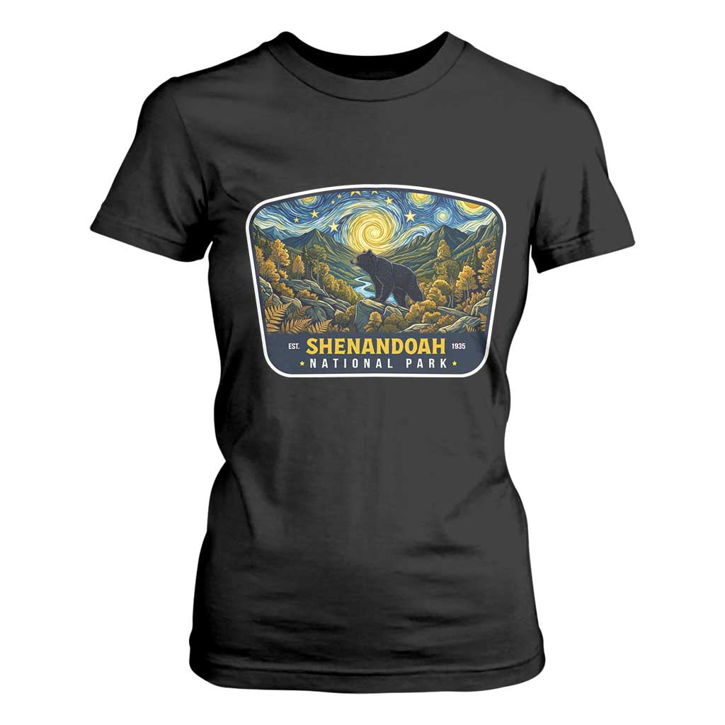 Shenandoah National Park T Shirt For Women Starry Night Virginia Bear Mountain TS14 Black Print Your Wear