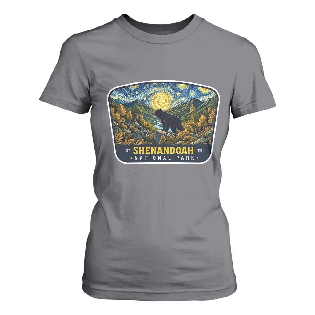 Shenandoah National Park T Shirt For Women Starry Night Virginia Bear Mountain TS14 Charcoal Print Your Wear