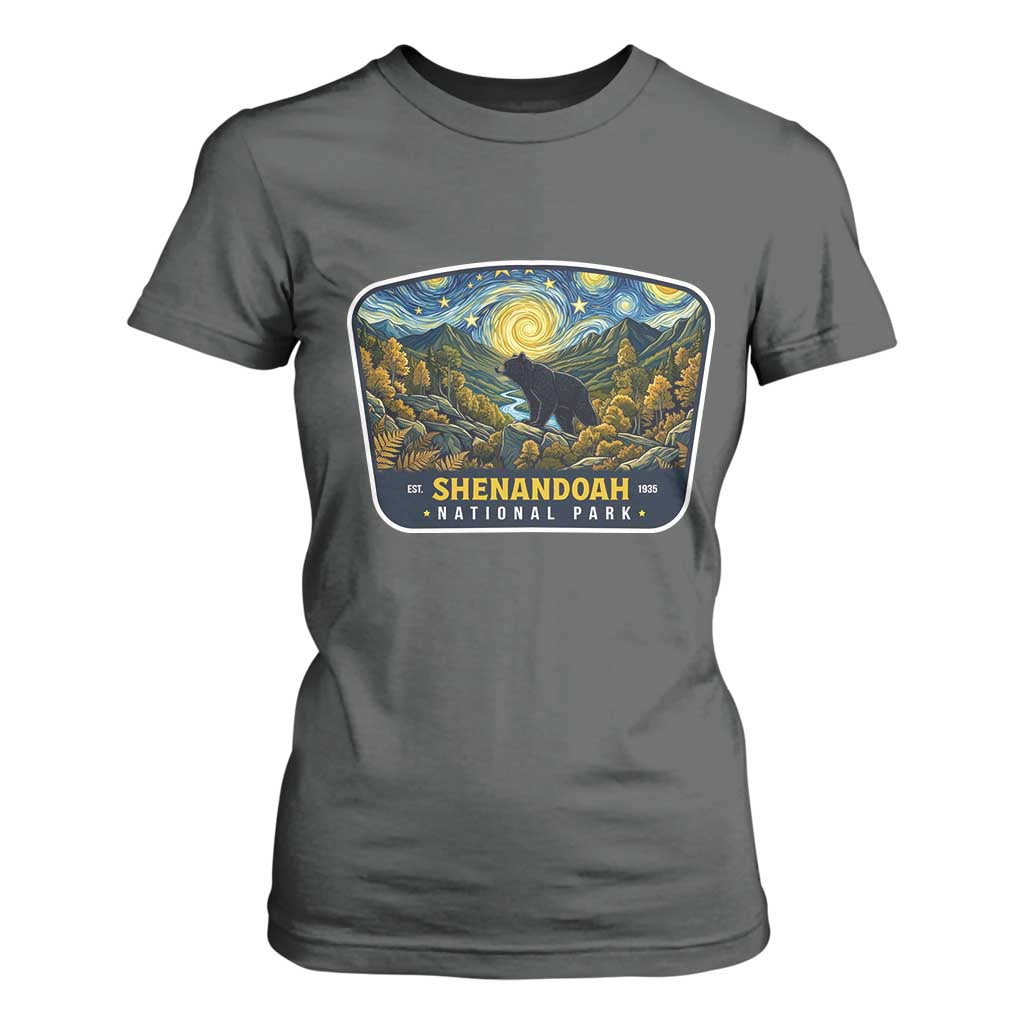 Shenandoah National Park T Shirt For Women Starry Night Virginia Bear Mountain TS14 Dark Heather Print Your Wear