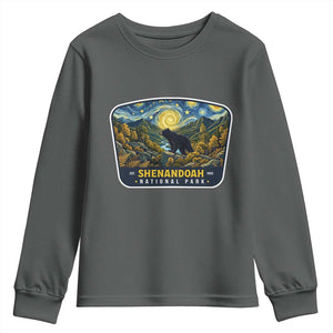 Shenandoah National Park Youth Sweatshirt Starry Night Virginia Bear Mountain TS14 Dark Heather Print Your Wear