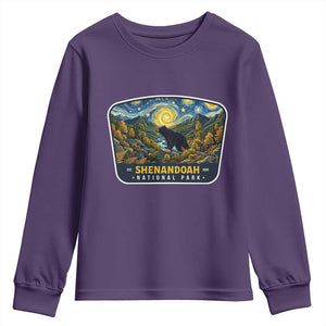 Shenandoah National Park Youth Sweatshirt Starry Night Virginia Bear Mountain TS14 Purple Print Your Wear