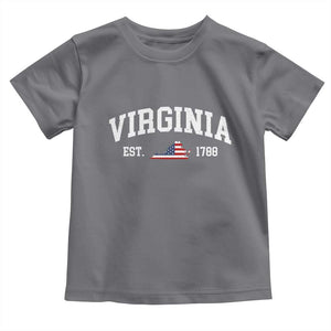 Virginia American Flag Map Toddler T Shirt State Travel Souvenir TS14 Charcoal Print Your Wear